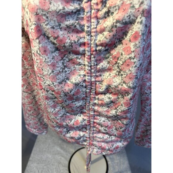 BKK Change Girlie Pink Floral Blouse Shirt Womens Juniors Large L Long Sleeve - Picture 2 of 3